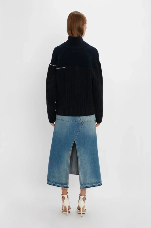 Strap Detail Knitted Gown In Black