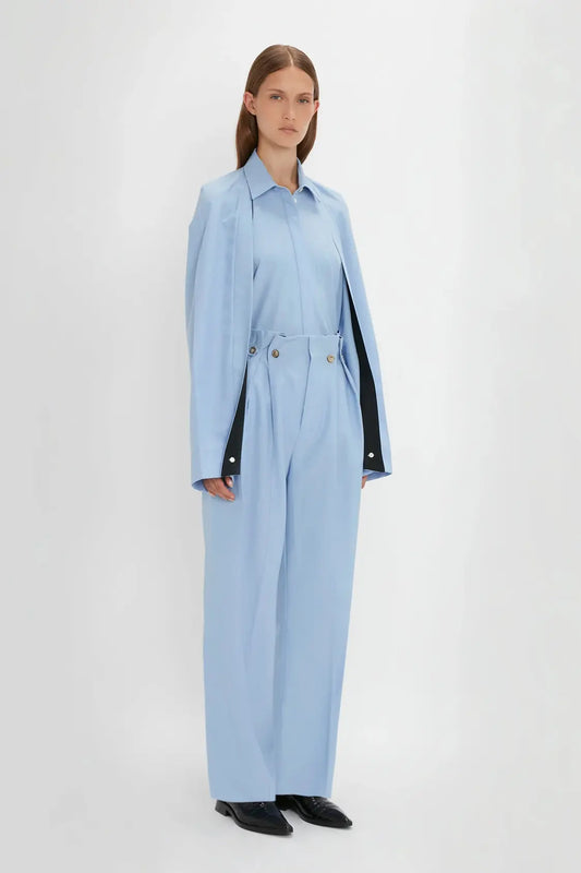 Exclusive Cropped Tuxedo Trouser In Blue