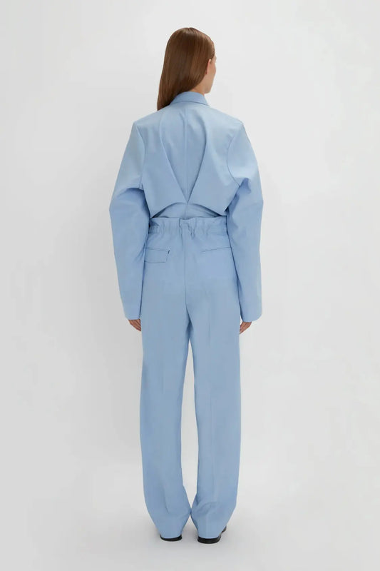Exclusive Cropped Tuxedo Trouser In Blue