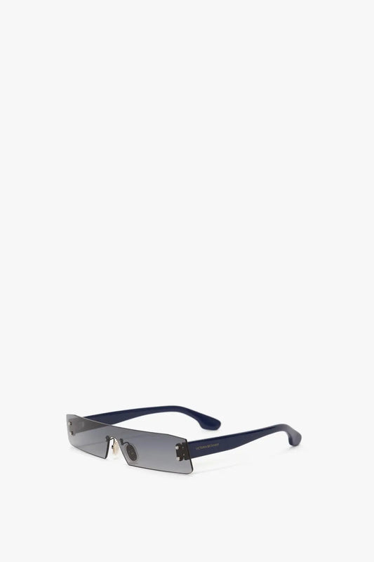 Mini Visor Sunglasses In Blue-Mirror