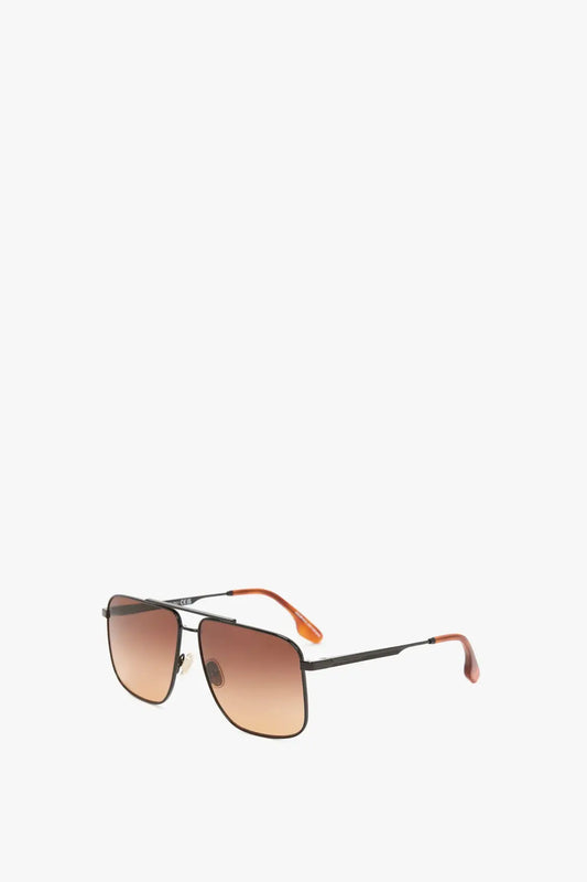 Rectangular Visor Gold-Framed Sunglasses